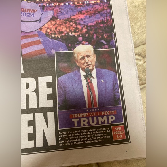 NEW YORK POST TRUMP MSG rally FRONT PAGE NY collectible MADISON SQUARE GARDEN - Picture 3 of 4